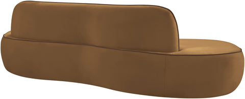 Marlow 100" Saddle Velvet Upholstered Sofa, 1 Piece