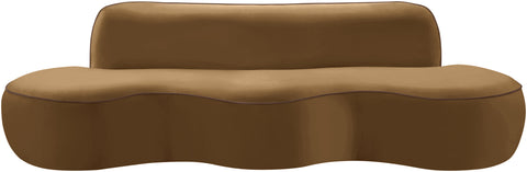 Marlow 100" Saddle Velvet Upholstered Sofa, 1 Piece