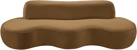 Marlow 100" Saddle Velvet Upholstered Sofa, 1 Piece