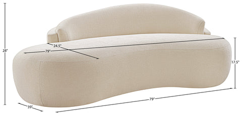 Celine 79" Beige Chenille Fabric Upholstered Loveseat, 1 Piece
