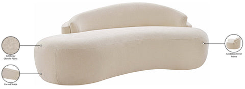 Celine 79" Beige Chenille Fabric Upholstered Loveseat, 1 Piece