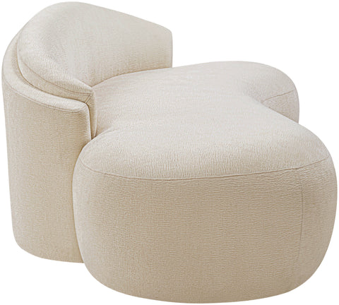 Celine 79" Beige Chenille Fabric Upholstered Loveseat, 1 Piece