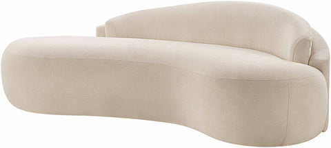 Celine 79" Beige Chenille Fabric Upholstered Loveseat, 1 Piece