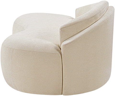Celine 79" Beige Chenille Fabric Upholstered Loveseat, 1 Piece