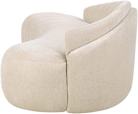 Celine 101" Beige Chenille Fabric Upholstered Sofa, 1 Piece