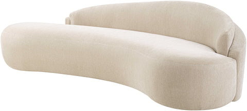 Celine 101" Beige Chenille Fabric Upholstered Sofa, 1 Piece