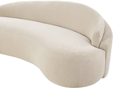 Celine 101" Beige Chenille Fabric Upholstered Sofa, 1 Piece