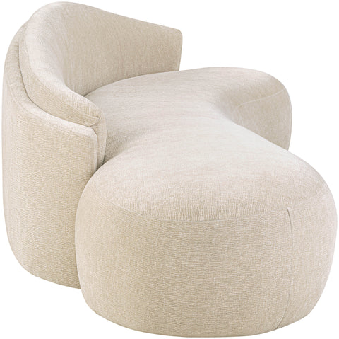 Celine 101" Beige Chenille Fabric Upholstered Sofa, 1 Piece