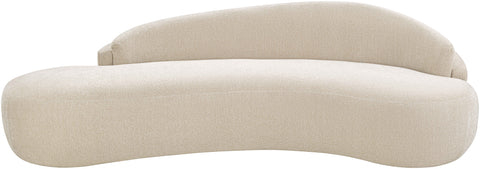 Celine 101" Beige Chenille Fabric Upholstered Sofa, 1 Piece
