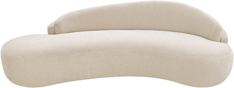 Celine 101" Beige Chenille Fabric Upholstered Sofa, 1 Piece