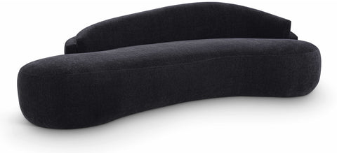 Celine 101" Black Chenille Fabric Upholstered Sofa, 1 Piece