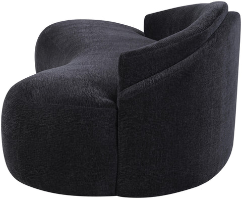 Celine 101" Black Chenille Fabric Upholstered Sofa, 1 Piece