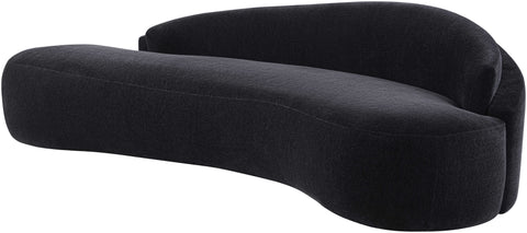 Celine 101" Black Chenille Fabric Upholstered Sofa, 1 Piece