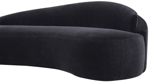 Celine 101" Black Chenille Fabric Upholstered Sofa, 1 Piece