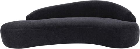 Celine 101" Black Chenille Fabric Upholstered Sofa, 1 Piece