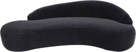 Celine 101" Black Chenille Fabric Upholstered Sofa, 1 Piece