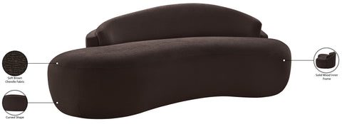 Celine 79" Brown Chenille Fabric Upholstered Loveseat, 1 Piece