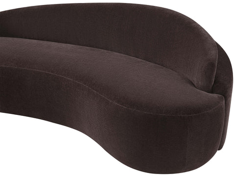 Celine 79" Brown Chenille Fabric Upholstered Loveseat, 1 Piece
