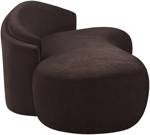 Celine 79" Brown Chenille Fabric Upholstered Loveseat, 1 Piece