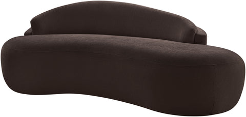 Celine 79" Brown Chenille Fabric Upholstered Loveseat, 1 Piece