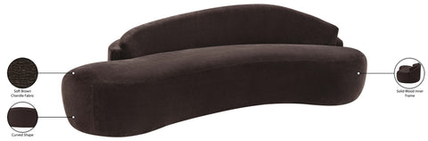 Celine 101" Brown Chenille Fabric Upholstered Sofa, 1 Piece