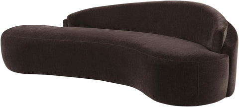 Celine 101" Brown Chenille Fabric Upholstered Sofa, 1 Piece