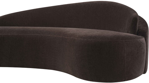 Celine 101" Brown Chenille Fabric Upholstered Sofa, 1 Piece