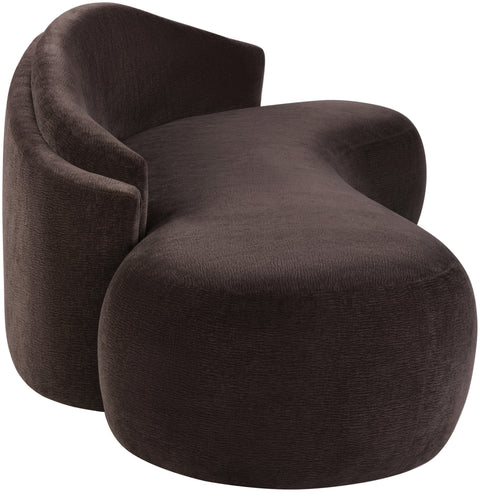 Celine 101" Brown Chenille Fabric Upholstered Sofa, 1 Piece