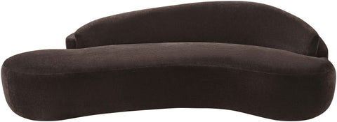Celine 101" Brown Chenille Fabric Upholstered Sofa, 1 Piece