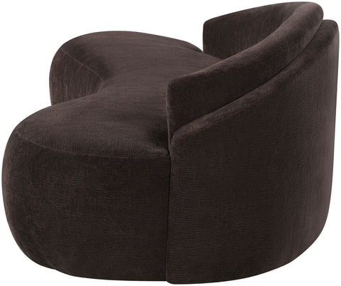 Celine 101" Brown Chenille Fabric Upholstered Sofa, 1 Piece