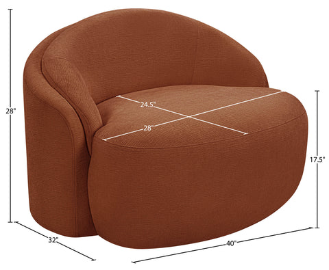Celine Cognac Chenille Fabric Upholstered Chair, 1 Piece
