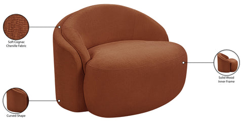 Celine Cognac Chenille Fabric Upholstered Chair, 1 Piece