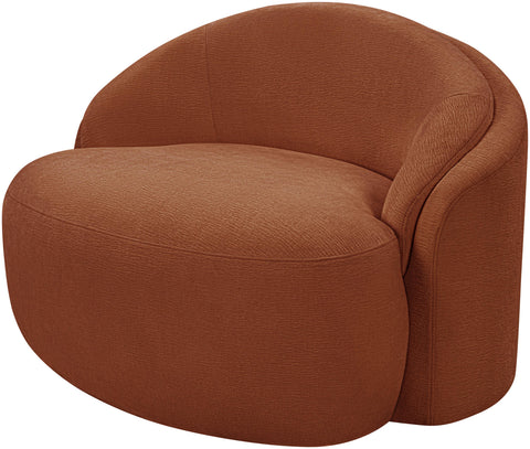 Celine Cognac Chenille Fabric Upholstered Chair, 1 Piece