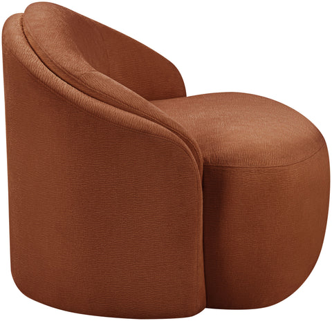 Celine Cognac Chenille Fabric Upholstered Chair, 1 Piece