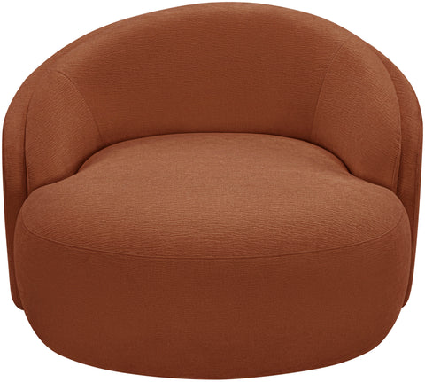 Celine Cognac Chenille Fabric Upholstered Chair, 1 Piece