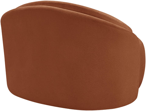 Celine Cognac Chenille Fabric Upholstered Chair, 1 Piece
