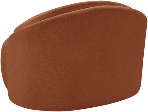 Celine Cognac Chenille Fabric Upholstered Chair, 1 Piece