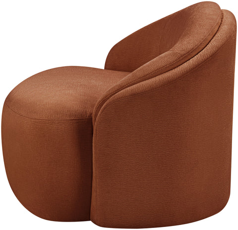 Celine Cognac Chenille Fabric Upholstered Chair, 1 Piece