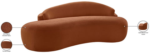 Celine 79" Cognac Chenille Fabric Upholstered Loveseat, 1 Piece