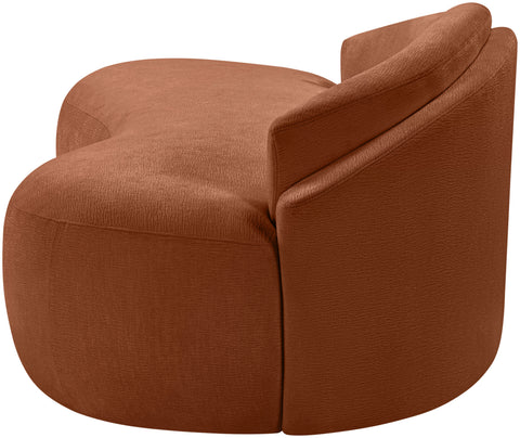 Celine 79" Cognac Chenille Fabric Upholstered Loveseat, 1 Piece