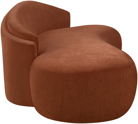 Celine 79" Cognac Chenille Fabric Upholstered Loveseat, 1 Piece