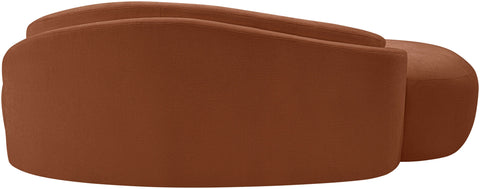 Celine 79" Cognac Chenille Fabric Upholstered Loveseat, 1 Piece