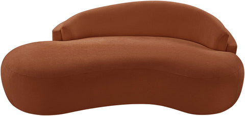 Celine 79" Cognac Chenille Fabric Upholstered Loveseat, 1 Piece