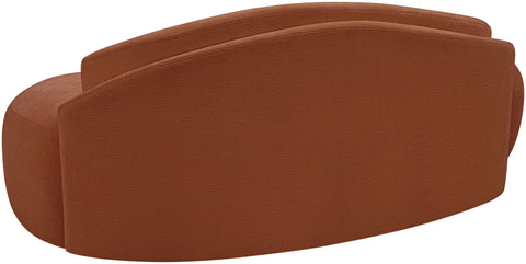 Celine 79" Cognac Chenille Fabric Upholstered Loveseat, 1 Piece
