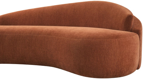 Celine 101" Cognac Chenille Fabric Upholstered Sofa, 1 Piece