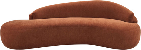 Celine 101" Cognac Chenille Fabric Upholstered Sofa, 1 Piece