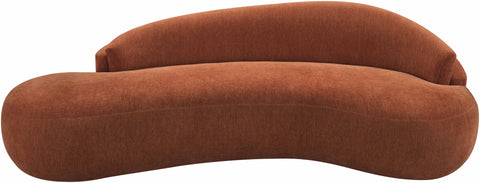 Celine 101" Cognac Chenille Fabric Upholstered Sofa, 1 Piece