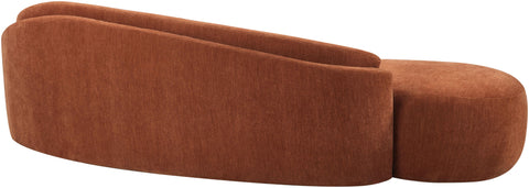 Celine 101" Cognac Chenille Fabric Upholstered Sofa, 1 Piece