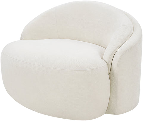 Celine Cream Chenille Fabric Upholstered Chair, 1 Piece