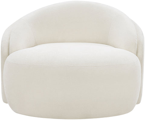 Celine Cream Chenille Fabric Upholstered Chair, 1 Piece